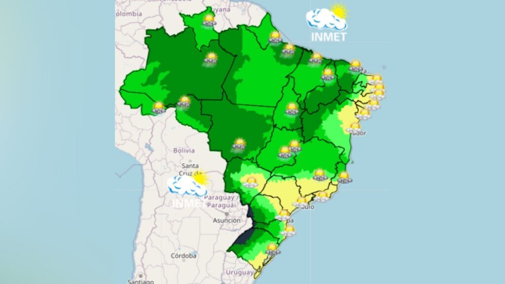 Calor e chuva: previsão do tempo para segunda-feira (16)