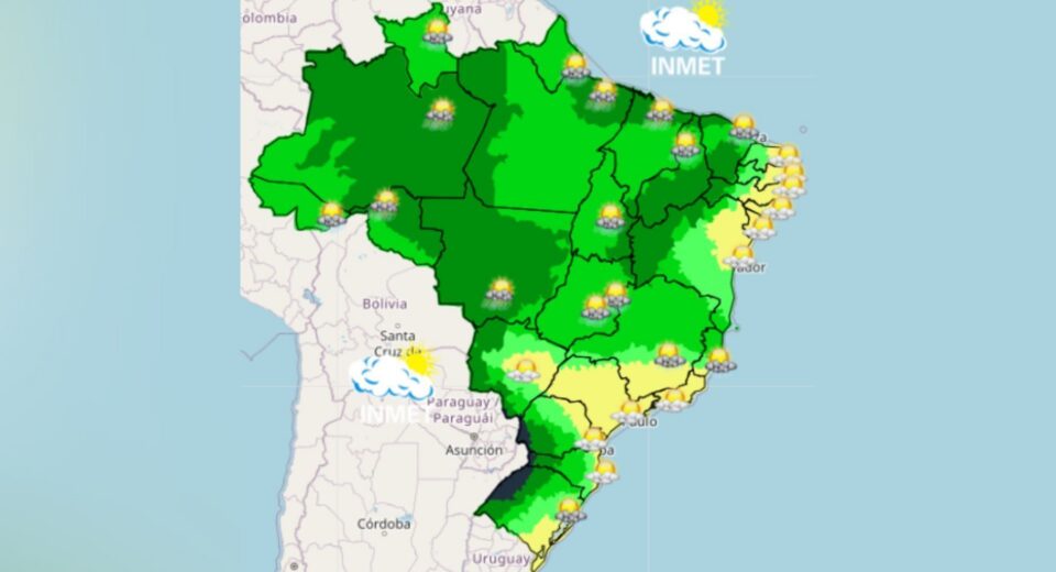 Calor e chuva: previsão do tempo para segunda-feira (16)
