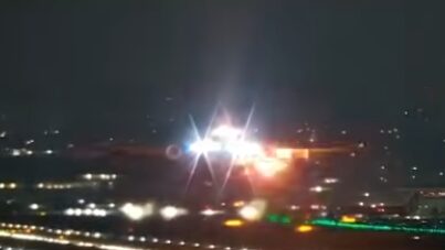 Veja momento em que turbina de avião explode durante decolagem