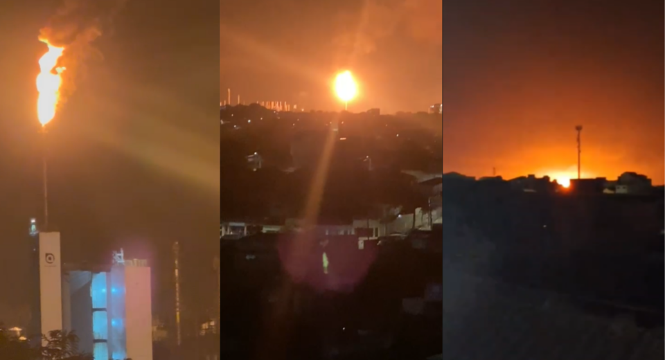 Incêndio e explosão atingem polo petroquímico em Santo André
