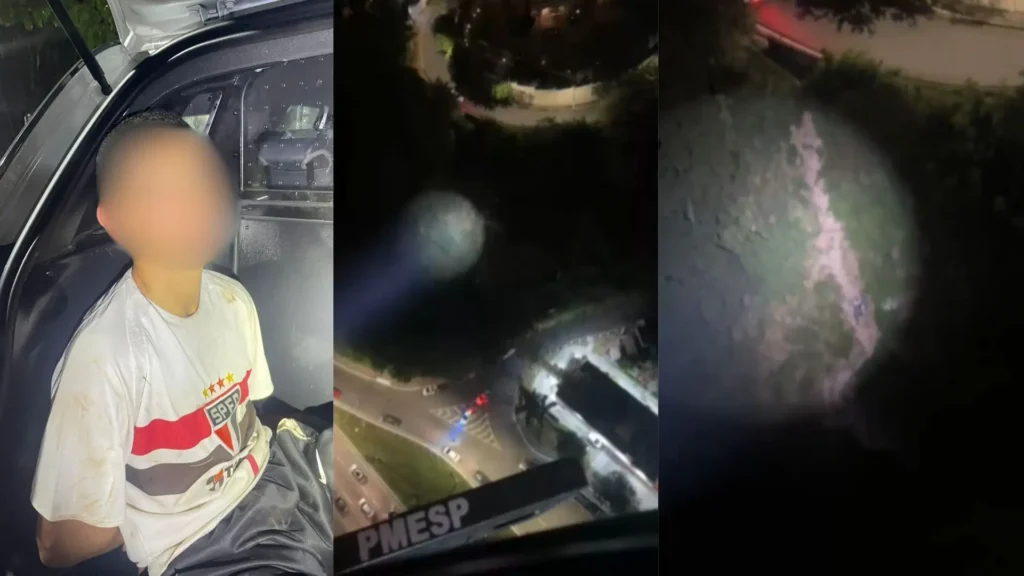 Gangue 'quebra-vidro': helicóptero da PM captura suspeito rapidamente