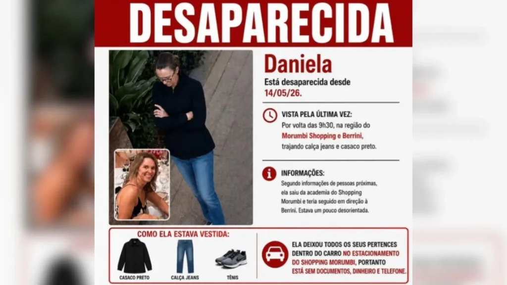 Mulher desaparece após treino em academia no Shopping Morumbi