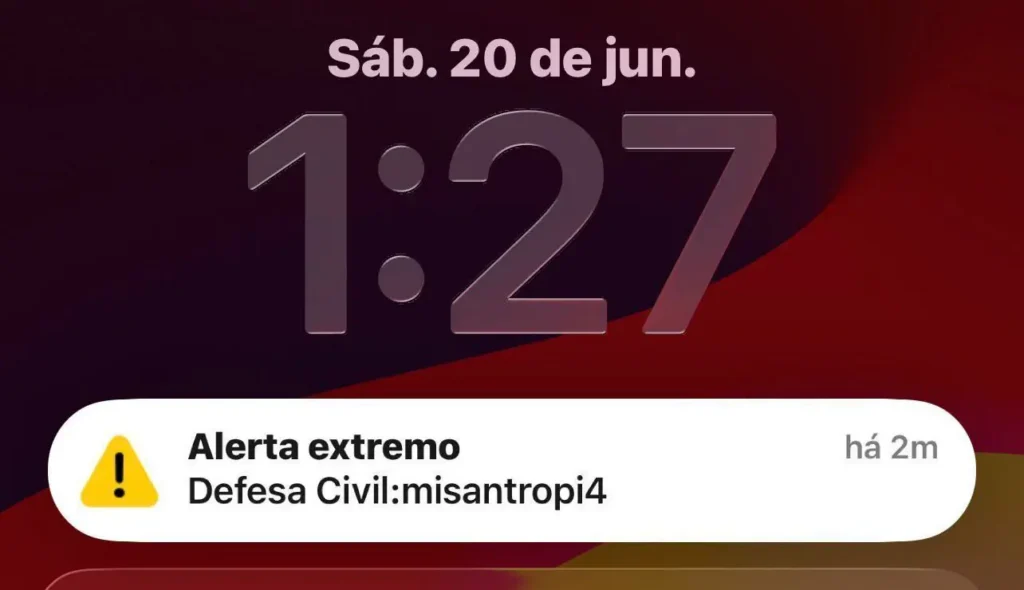 Envio de alerta severo falso da Defesa Civil: entenda o ocorrido