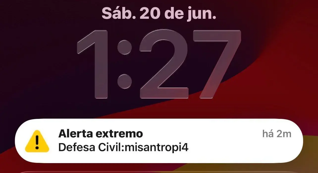 Envio de alerta severo falso da Defesa Civil: entenda o ocorrido
