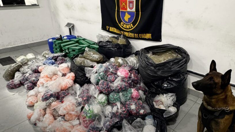 Cão farejador localiza 300 kg de drogas na Zona Sul de SP