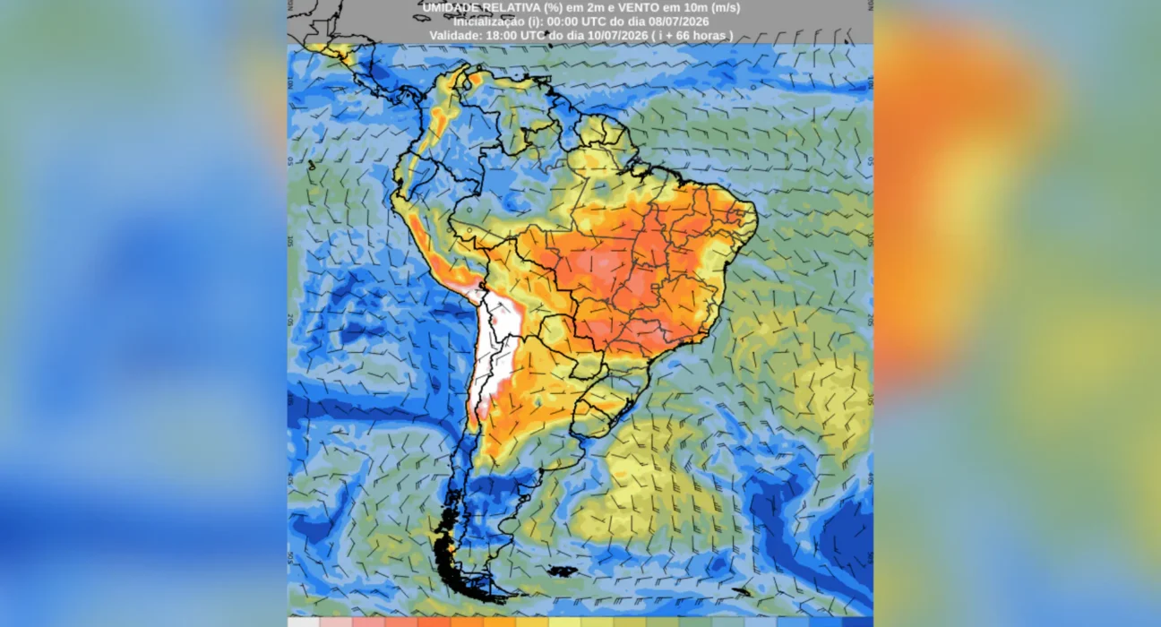 Baixa umidade avança no Nordeste e frio aumenta no Sudeste.