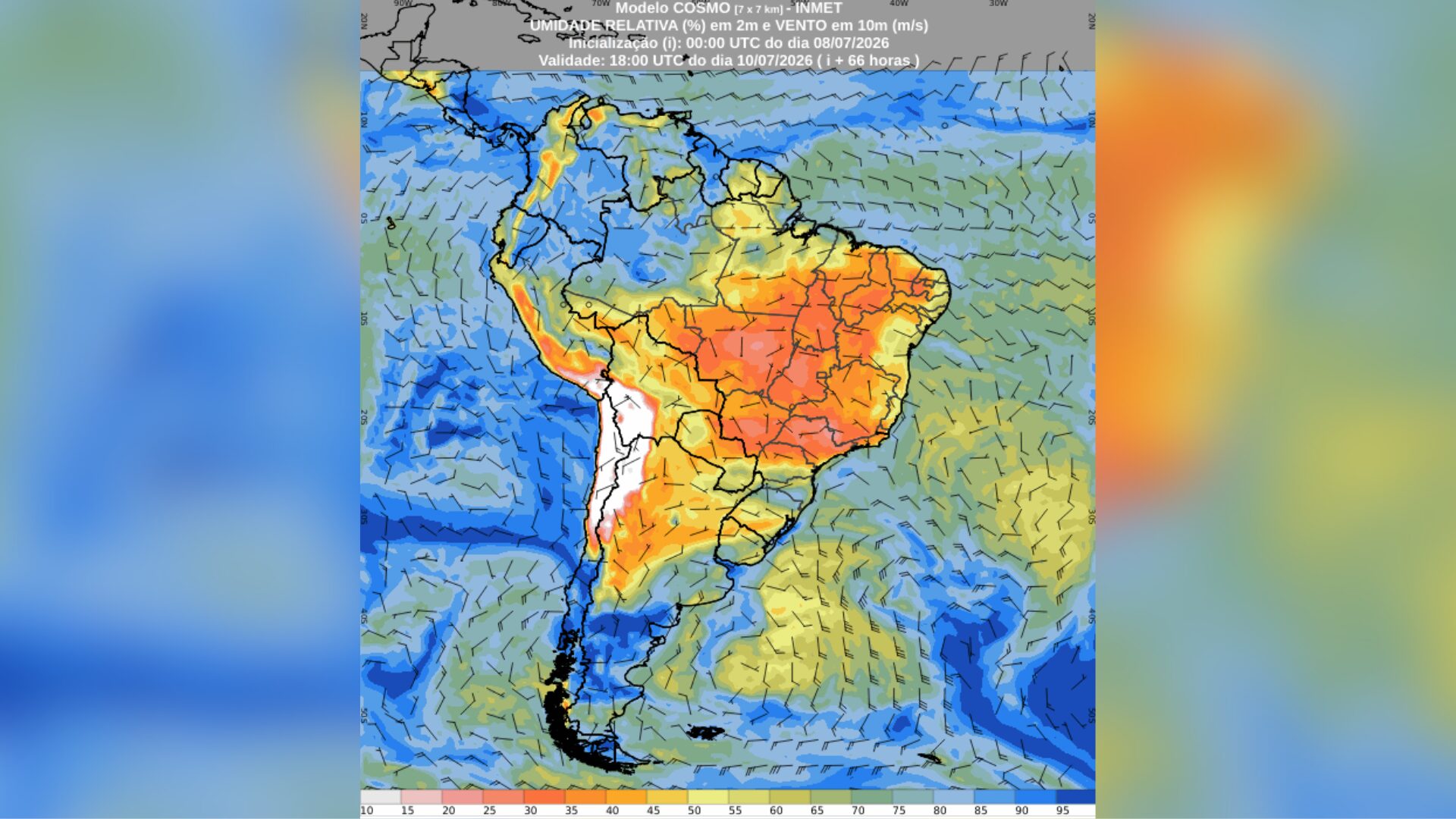 Baixa umidade avança no Nordeste e frio aumenta no Sudeste.
