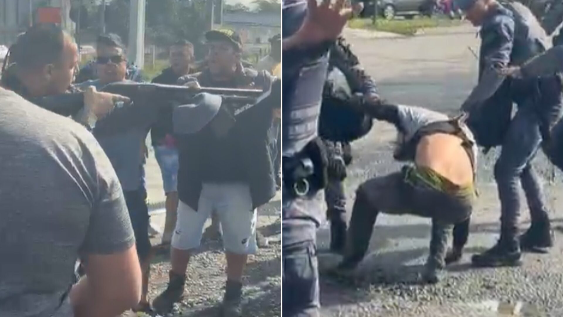 PMs e caminhoneiros enfrentam tensões em greve no litoral de SP