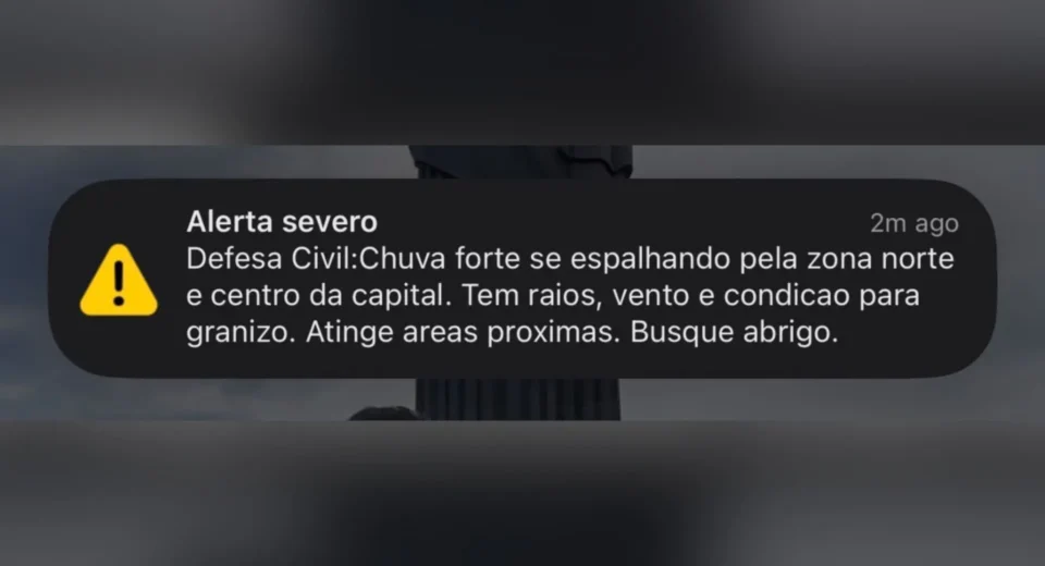 Defesa Civil emite alerta severo para chuva forte em SP hoje