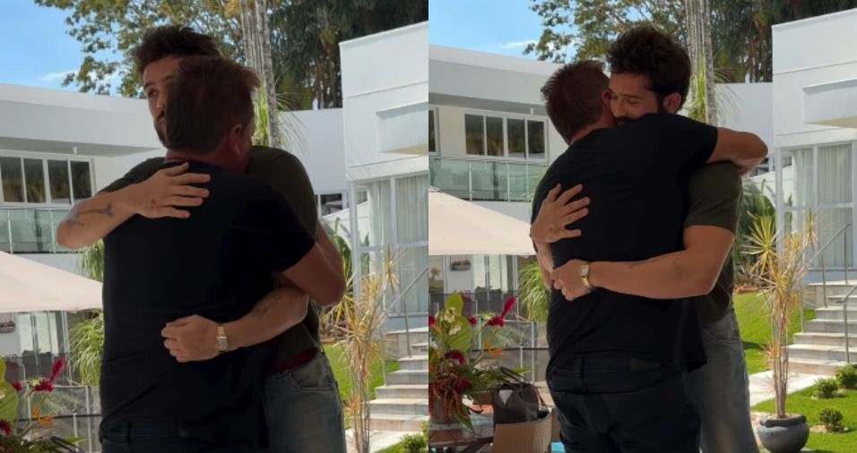 João Guilherme surpreende Leonardo no Dia dos Pais com emoção