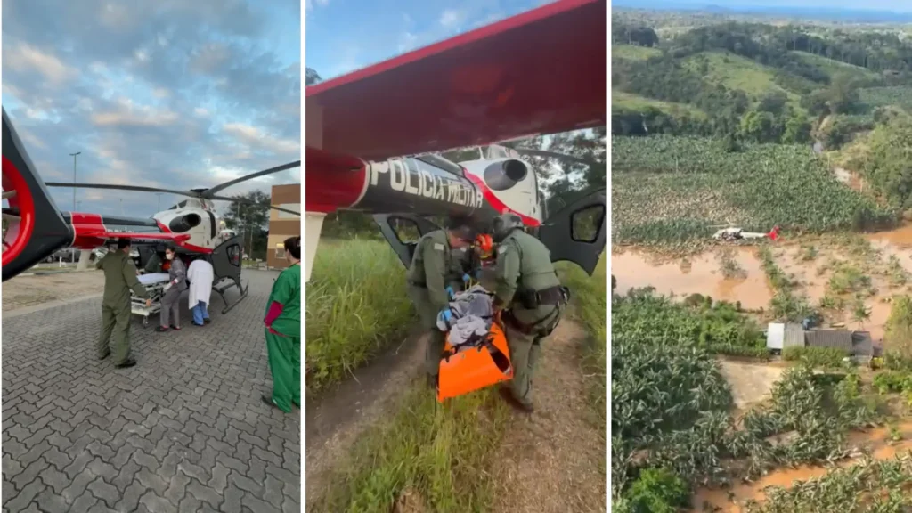 Idoso de 100 anos é resgatado após ficar ilhado por chuvas em SP