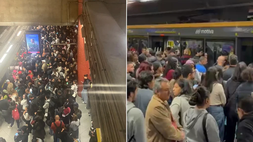 Plataformas ficam lotadas após falha na Linha 4-Amarela em SP