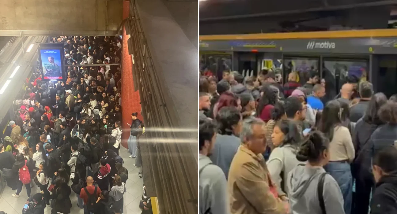 Plataformas ficam lotadas após falha na Linha 4-Amarela em SP