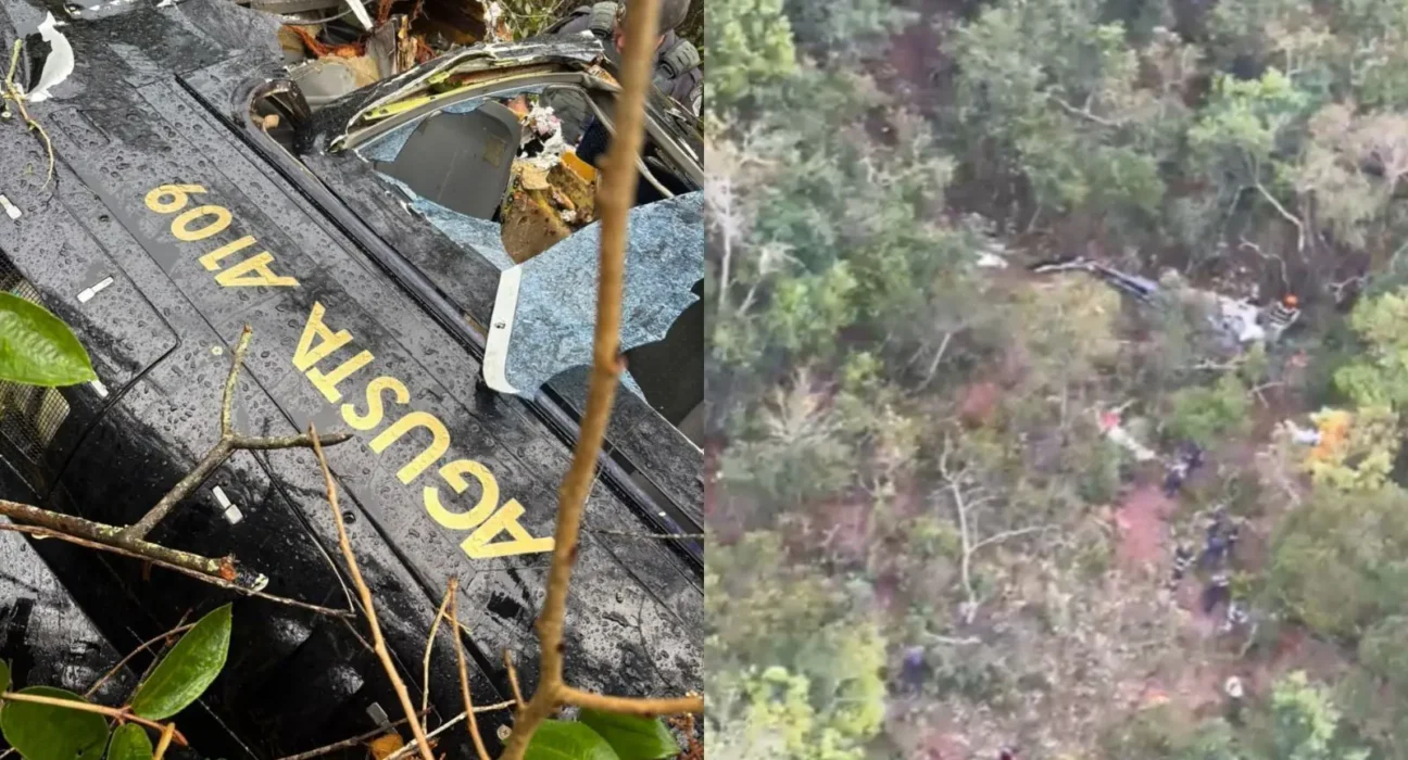 Vítima aciona próprio resgate após helicóptero cair em SP