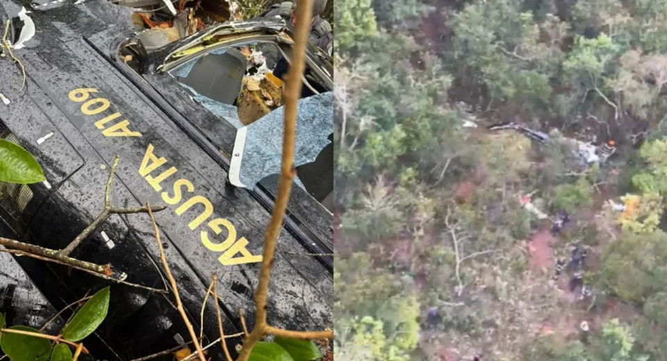 Vítima aciona próprio resgate após helicóptero cair em SP