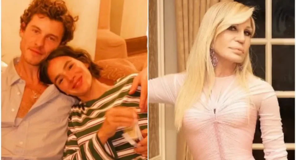 Marquezine e Shawn Mendes desfilam ao lado de Donatella Versace