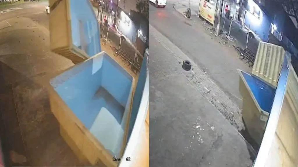 Vento forte ergue e arrasta piscinas em Foz do Iguaçu