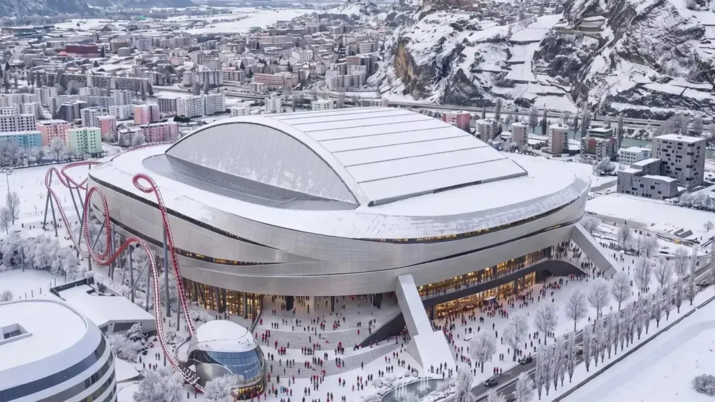 Clube suíço apresenta projeto de estádio com montanha-russa inovador