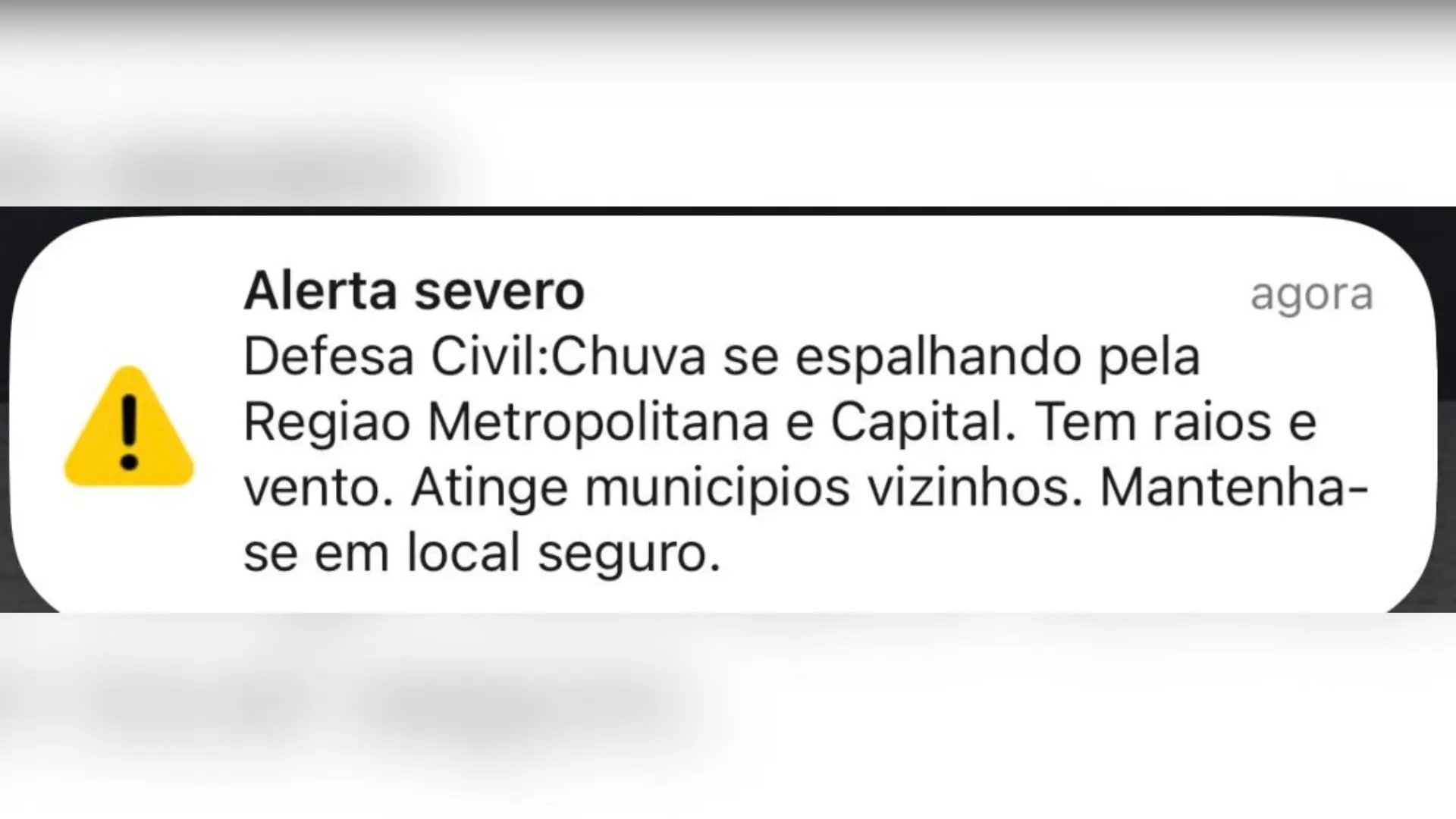 Defesa Civil emite alerta de chuva para Região Metropolitana de SP
