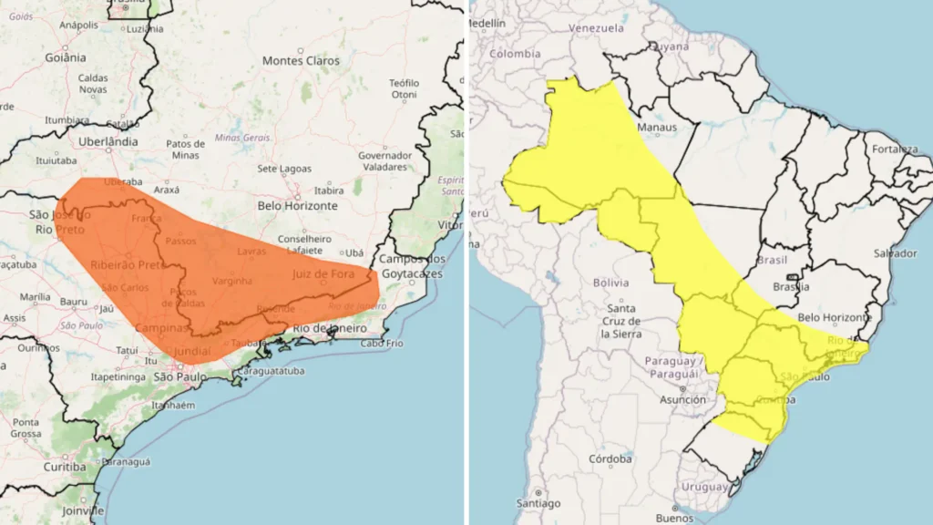 Inmet emite alertas para tempestades em doze estados hoje