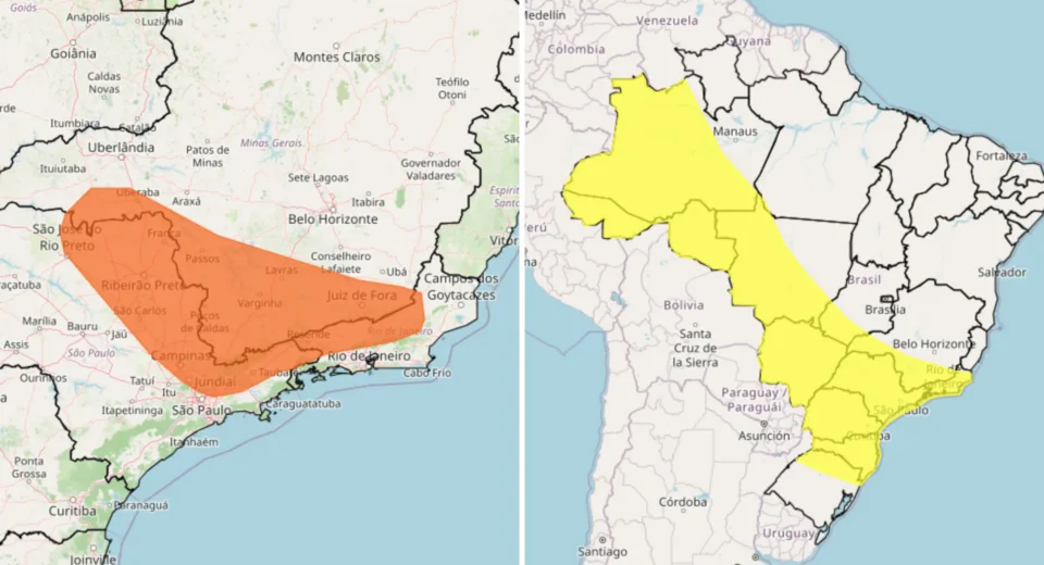 Inmet emite alertas para tempestades em doze estados hoje