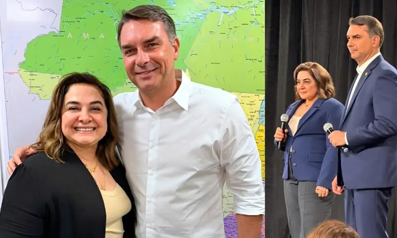 Maria do Carmo ao lado do senador Flávio Bolsonaro